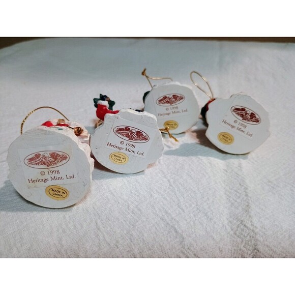 Heritage Santa Claus Christmas Ornaments Set of 4 Vintage 1998 - Picture 7 of 7